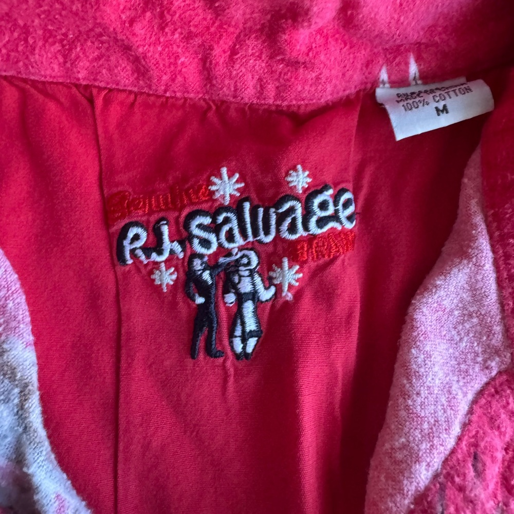 PJ Salvage Vintage Fleece Pajama Set - Vibrant Red Western Cowboy Theme - Picture 2 of 8